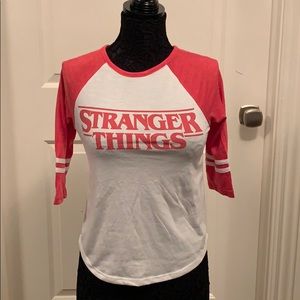 Pink "Stranger Things" 3/4 sleeve shirt